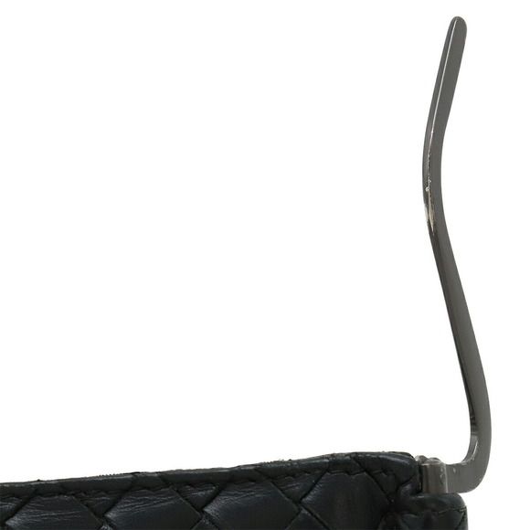 Bottega Veneta Intrecciato Leather Money Clip Bifold Wallet Black - Picture 8 of 8